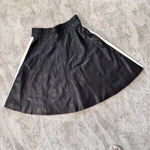 Donald J. Pliner Women's Black Real Leather Skirt Lined Size 8 Made in Italy